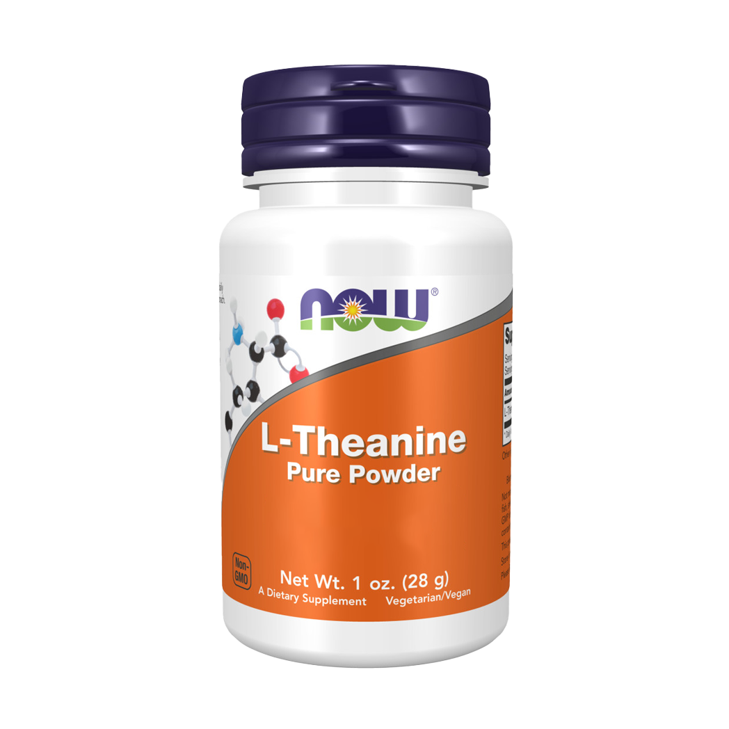 NOW Foods L-Theanine Powder 28 grams Front cover