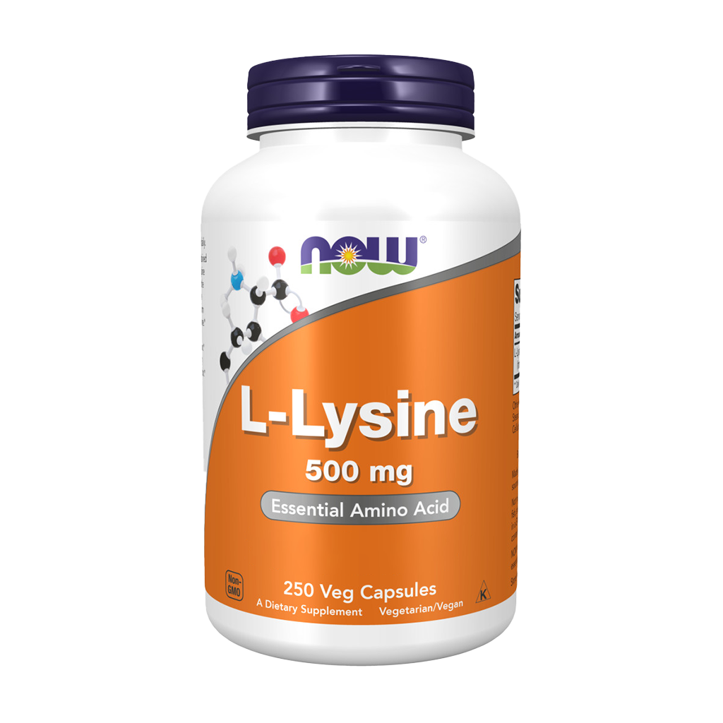 NOW Foods L-Lysine (L-Lysine Monohydrochloride) 500 mg Front