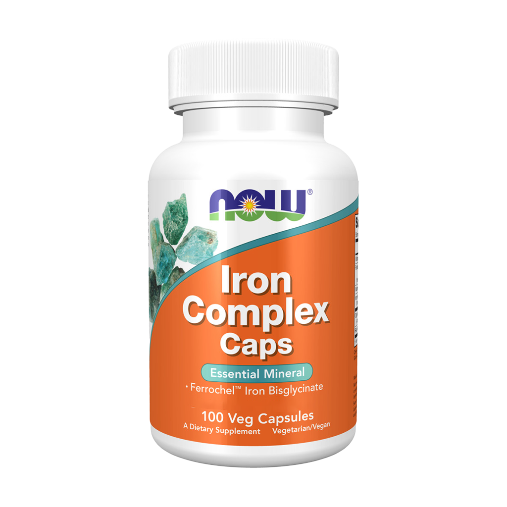 NOW Foods Iron Complex Glycinate (100 capsules) Front cover