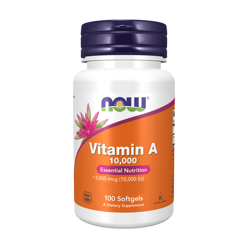 NOW Foods Vitamin A 10,000 IU (100 softgels) Front cover