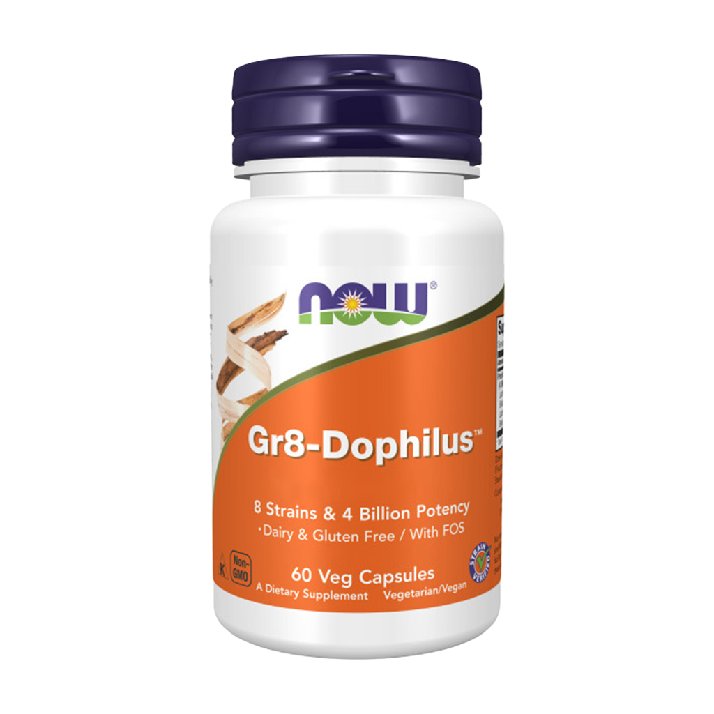 NOW Foods Gr8-Dophilus (60 capsules) Front cover