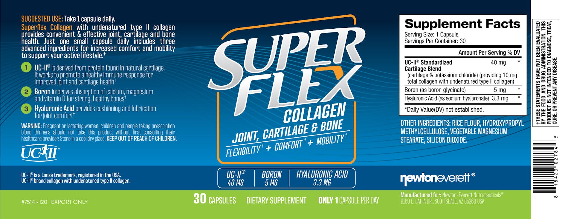 biovea superflex collageen 30 capsules etiket
