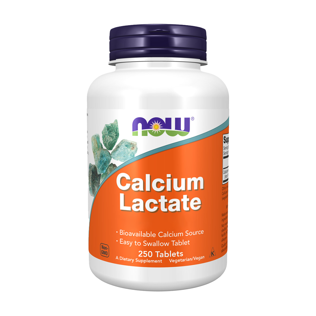 now foods calcium lactate 250 tablets front cover