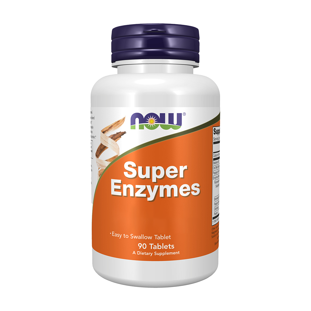 now foods super enzymes 90 tablets packshot front cover