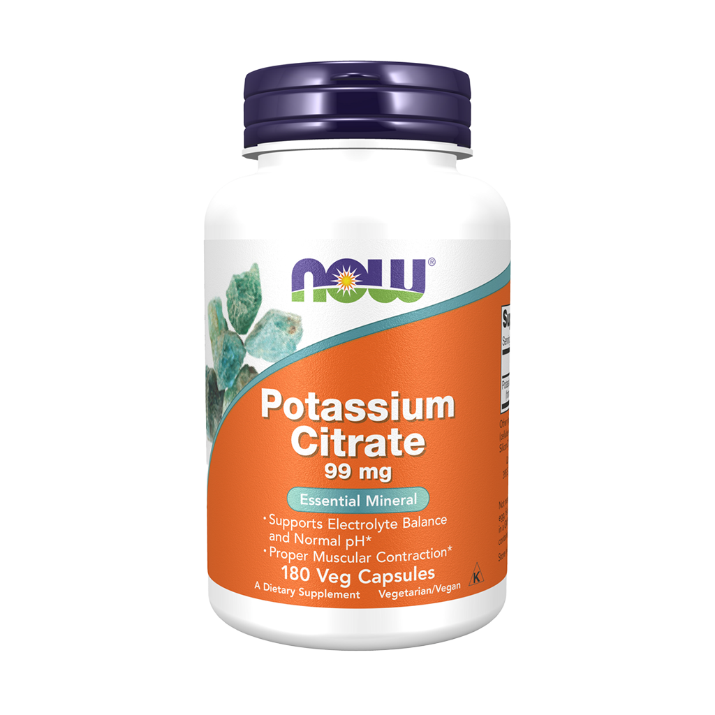 NOW Foods Potassium (Potassium) Citrate 99 mg (180 vegan capsules)