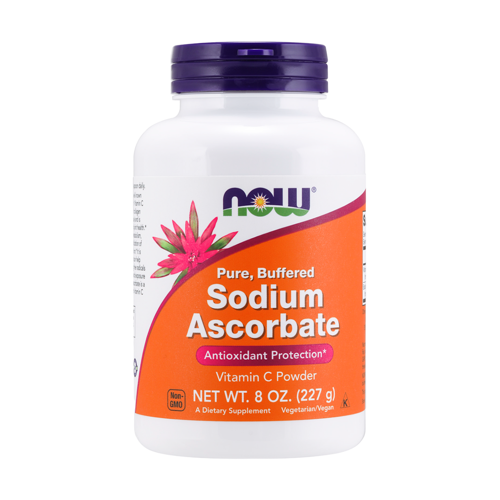 now foods sodium ascorbate powder 227g front cover
