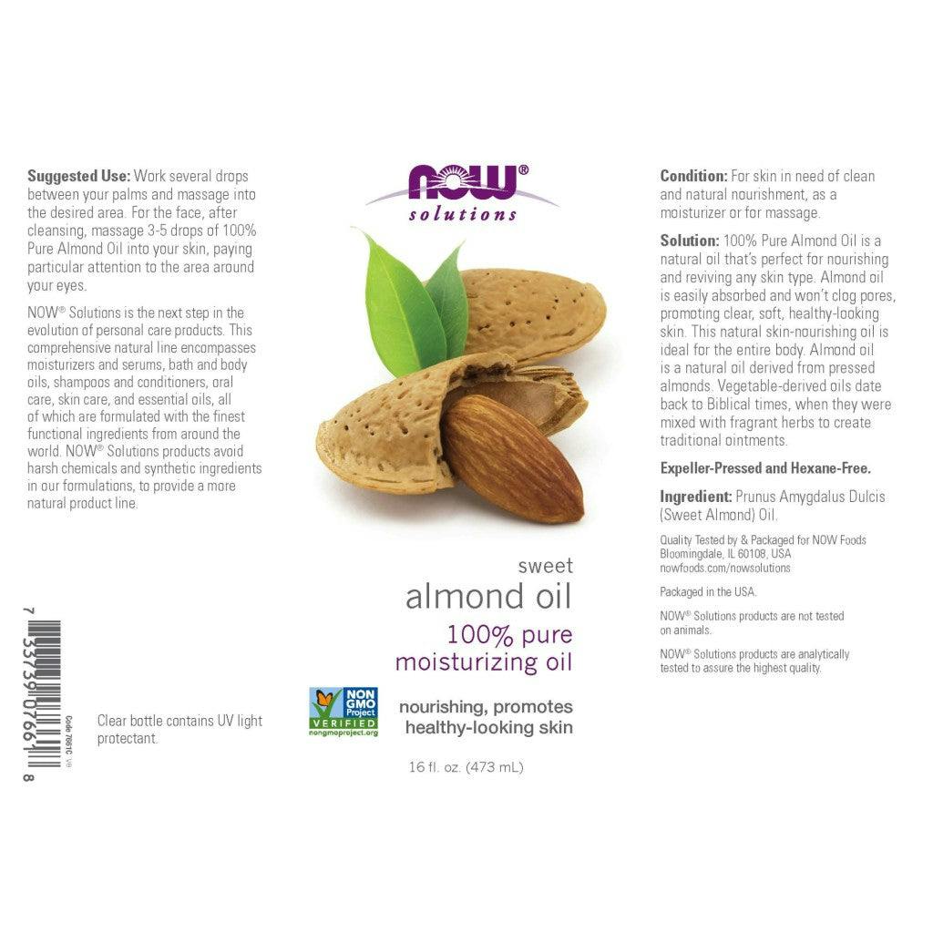NOW Foods Sweet almond oil - label