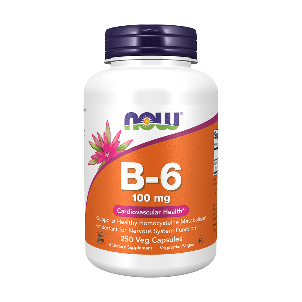 NOW Foods Vitamin B6 100 mg (250 vegetarian capsules)